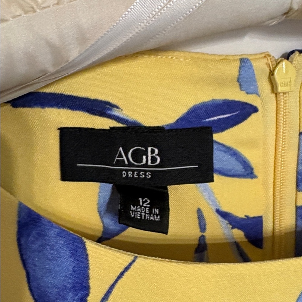 AGB y2K inspired Yellow and Blue Floral Dress Size 12. - Picture 2 of 7